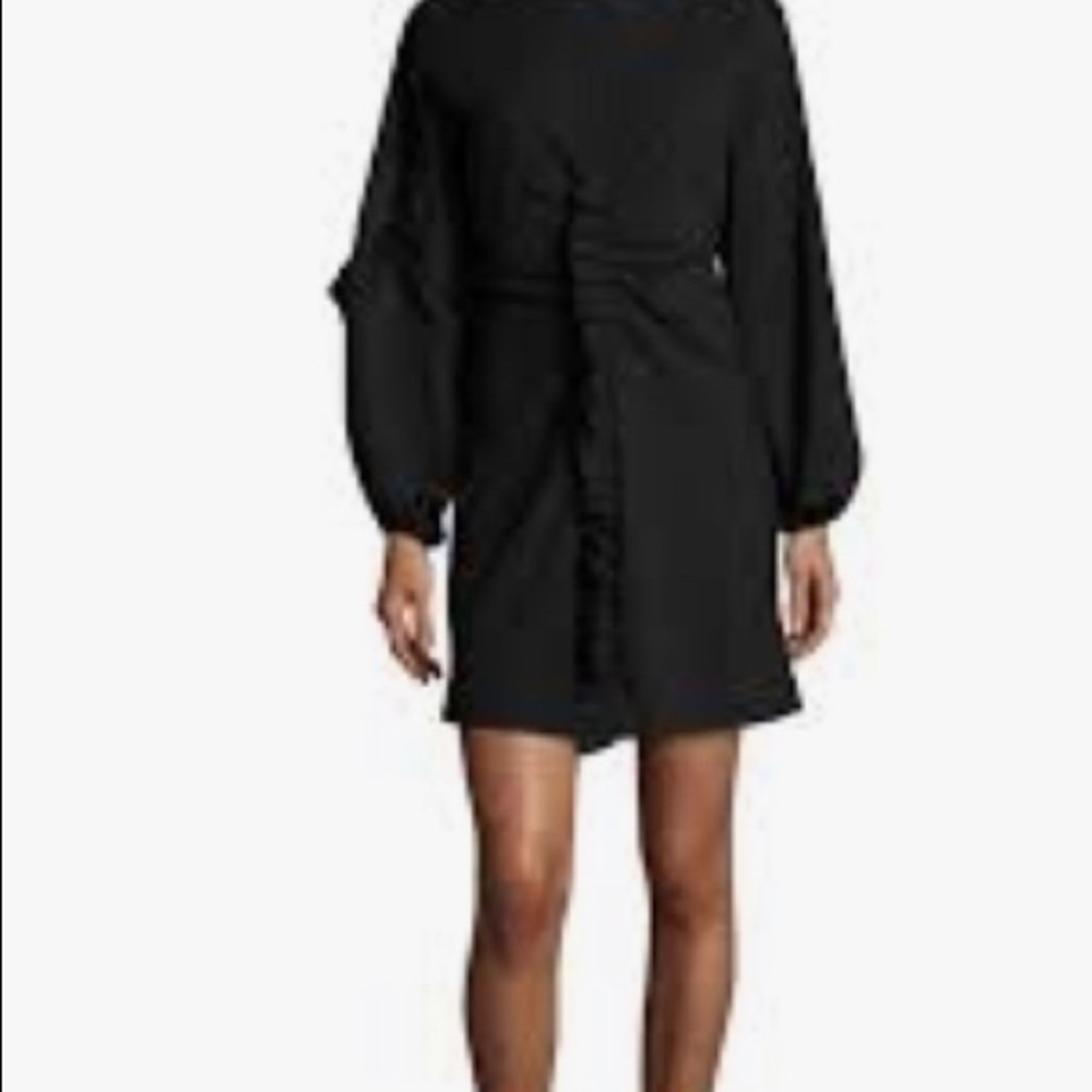 Tibi Ruffle Mini Dress in Black size 8
